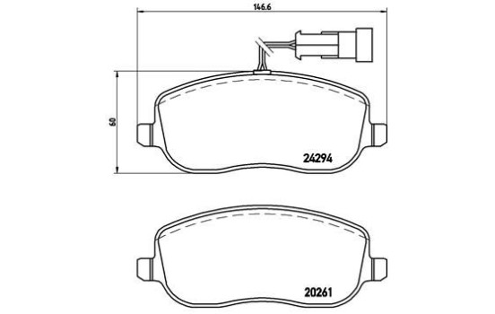 Brake Pad Set, disc brake P23100 Brembo, Image 2
