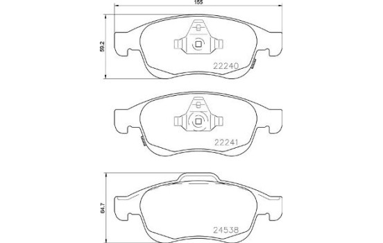 Brake Pad Set, disc brake P23165 Brembo, Image 2