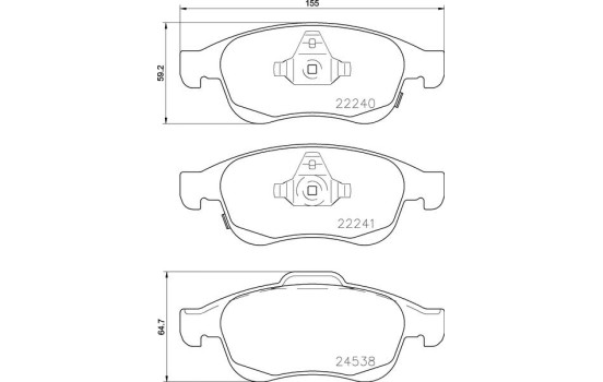 Brake Pad Set, disc brake P23165 Brembo, Image 3