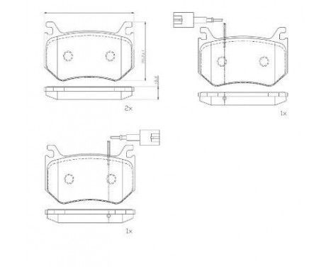 Brake Pad Set, disc brake P23184 Brembo, Image 2