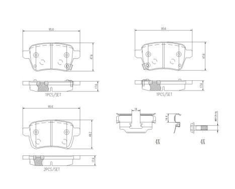 Brake Pad Set, disc brake P23190 Brembo, Image 2