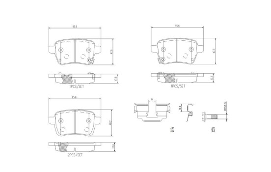 Brake Pad Set, disc brake P23190 Brembo