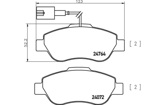 Brake Pad Set, disc brake P24150 Brembo, Image 3