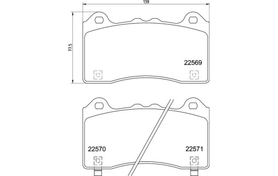 Brake Pad Set, disc brake P24202 Brembo, Image 2