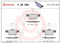 Brake Pad Set, disc brake P28089 Brembo