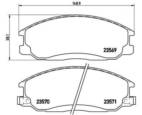 Brake Pad Set, disc brake P30013 Brembo, Image 2