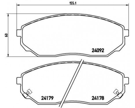 Brake Pad Set, disc brake P30019 Brembo, Image 2