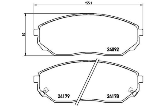 Brake Pad Set, disc brake P30019 Brembo, Image 2