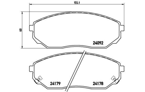 Brake Pad Set, disc brake P30019 Brembo, Image 3