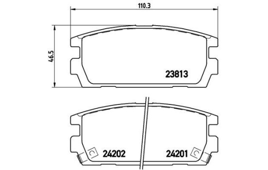 Brake Pad Set, disc brake P30021 Brembo, Image 2