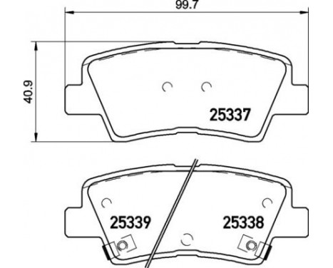 Brake Pad Set, disc brake P30106 Brembo, Image 2