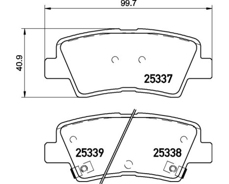 Brake Pad Set, disc brake P30106 Brembo, Image 2