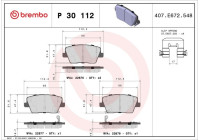 Brake Pad Set, disc brake P30112 Brembo