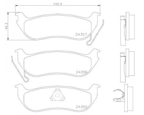 Brake Pad Set, disc brake P37009 Brembo, Image 2