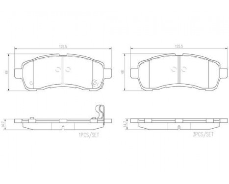 Brake Pad Set, disc brake P49057 Brembo, Image 2