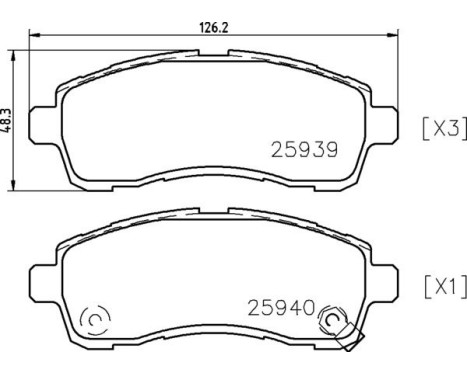 Brake Pad Set, disc brake P49057 Brembo, Image 3