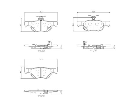 Brake pad set, disc brake P49064 Brembo, Image 4