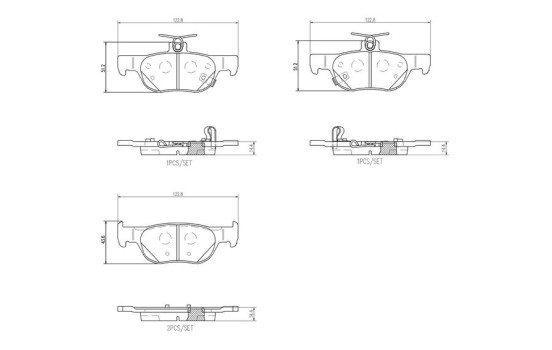 Brake pad set, disc brake P49064 Brembo, Image 3
