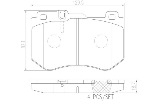 Brake Pad Set, disc brake P50123 Brembo, Image 2