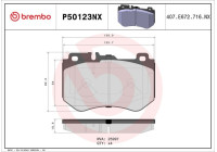 Brake pad set, disc brake P50123NX Brembo