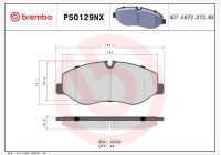 Brake pad set, disc brake P50129NX Brembo