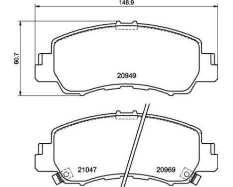 Brake Pad Set, disc brake P54061 Brembo