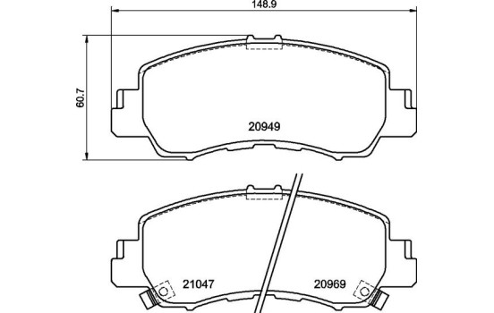 Brake Pad Set, disc brake P54061 Brembo, Image 2