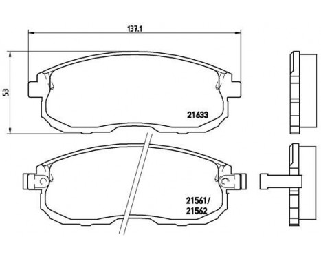 Brake Pad Set, disc brake P56021 Brembo, Image 2