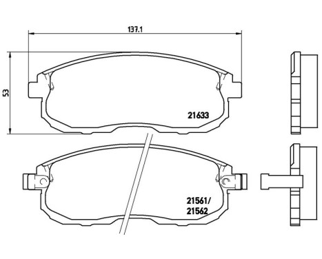 Brake Pad Set, disc brake P56021 Brembo, Image 3