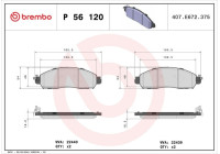 Brake Pad Set, disc brake P56120 Brembo