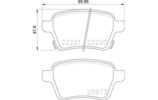 Brake Pad Set, disc brake P59086 Brembo, Image 2