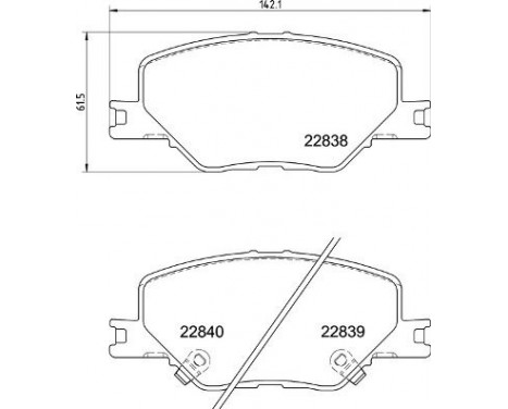 Brake Pad Set, disc brake P59096 Brembo, Image 2