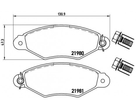 Brake Pad Set, disc brake P61098 Brembo, Image 2