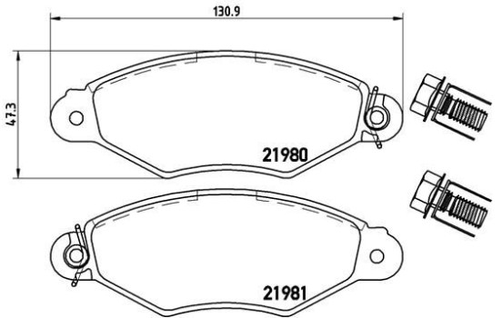 Brake Pad Set, disc brake P61098 Brembo, Image 2