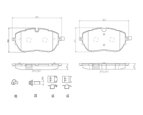 Brake Pad Set, disc brake P61128 Brembo, Image 3