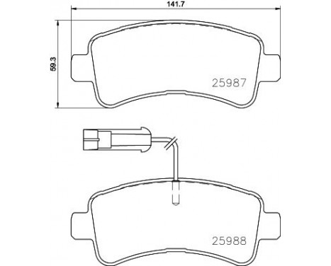 Brake Pad Set, disc brake P61130 Brembo, Image 2