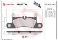 Brake pad set, disc brake P65027NX Brembo
