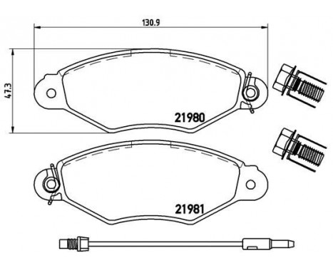 Brake Pad Set, disc brake P68042 Brembo, Image 2