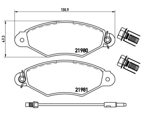 Brake Pad Set, disc brake P68042 Brembo, Image 3