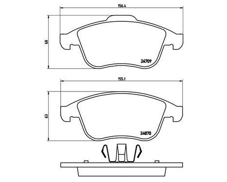 Brake Pad Set, disc brake P68045 Brembo, Image 2