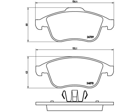 Brake Pad Set, disc brake P68045 Brembo, Image 3