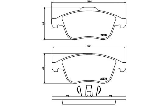 Brake Pad Set, disc brake P68045 Brembo, Image 3