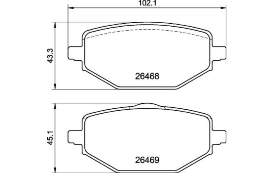 Brake pad set, disc brake P68076 Brembo, Image 4