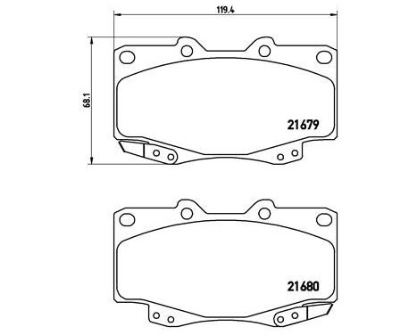 Brake Pad Set, disc brake P83069 Brembo, Image 2