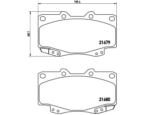 Brake Pad Set, disc brake P83069 Brembo, Image 3