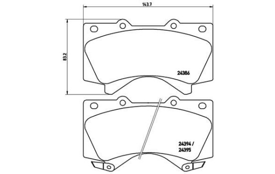 Brake Pad Set, disc brake P83107 Brembo, Image 2