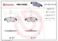 Brake pad set, disc brake P85145NX Brembo