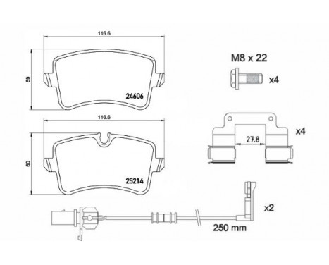 Brake Pad Set, disc brake P85157 Brembo, Image 2