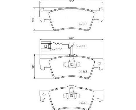 Brake Pad Set, disc brake P85163 Brembo, Image 2