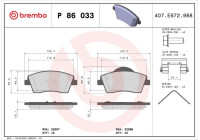 Brake Pad Set, disc brake P86033 Brembo